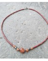 Alphabey's Agate Stone Brass Silver Plated Necklace For Women Alphabey's Agate Stone Brass Silver Plated Necklace For Women